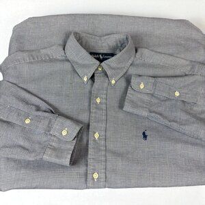 Ralph Lauren Blake Blue Plaid Button Down Dress Shirt Men's Large